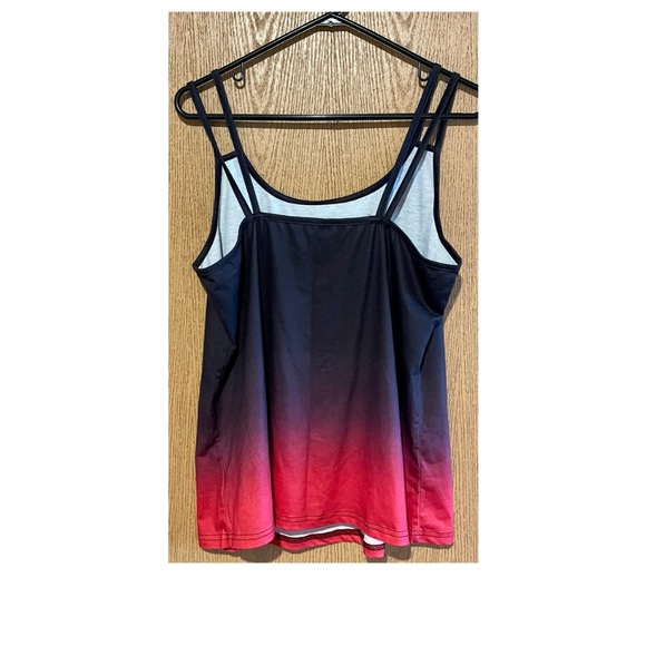 SUPER CUTE SUMMER TANK IN OMBRÉ BLACK AND RED! - Picture 3 of 3